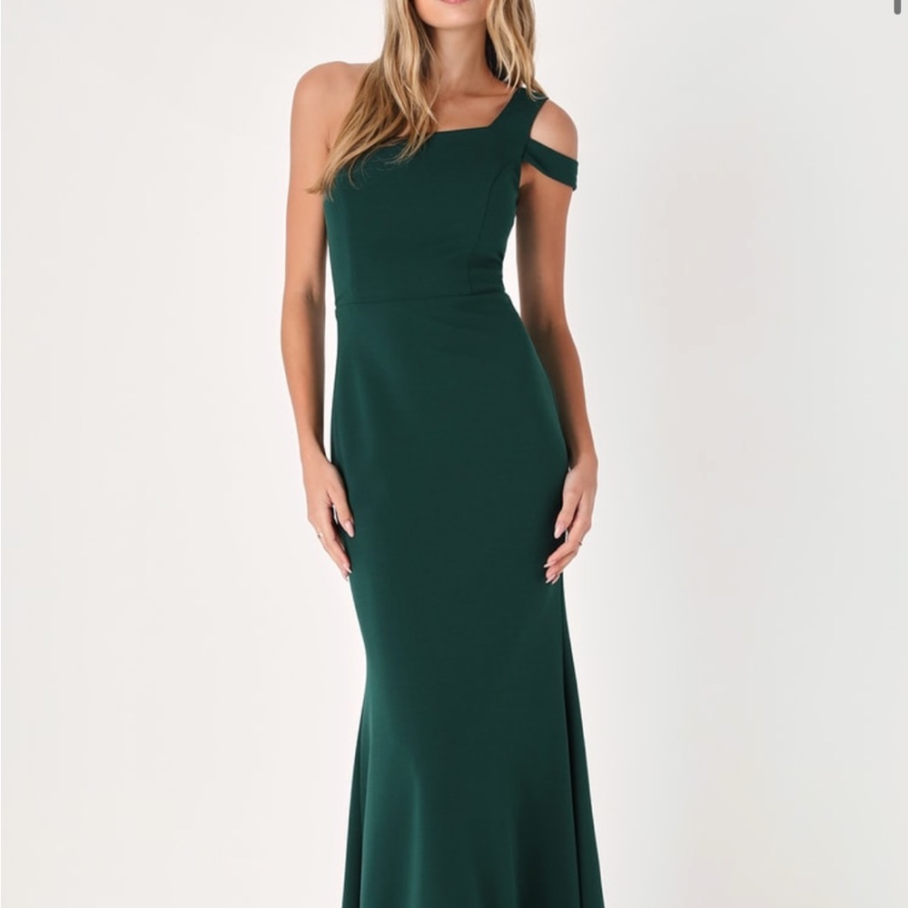 Lulus one should hunter green maxi dress